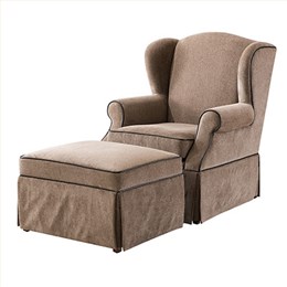 美式 客厅家具 华祺美典 休闲椅AT590-50 脚踏  AT590-57 俄罗斯楸木
