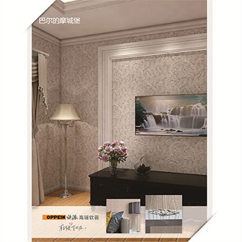 欧派 墙布 巴尔的摩城堡 定高2.9m 色织提花布复合无纺布底 美式印花暖色