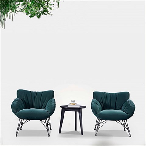 现代 客厅家具 纬图休闲椅 休闲椅 W3505 77*76*76 科技布 绿色