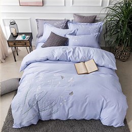 床上用品 床品套件 悠梦嘉居 烟雨江南刺绣四件套 YJ9-025 肌理纹全棉 蝶恋花-浅蓝 蝶恋花-浅粉