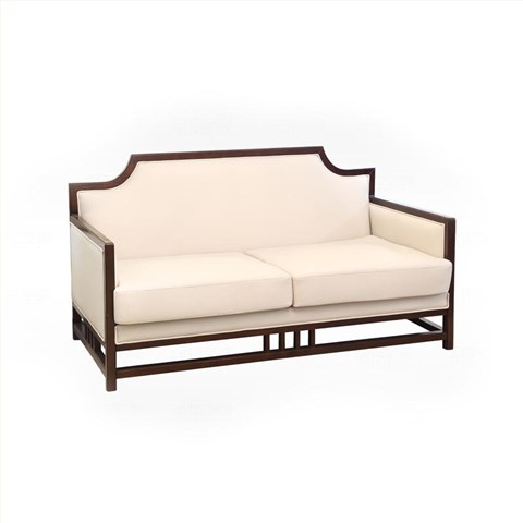 云物家具 组合沙发 新中式风格 白蜡木+超纤皮 黑檀色-2